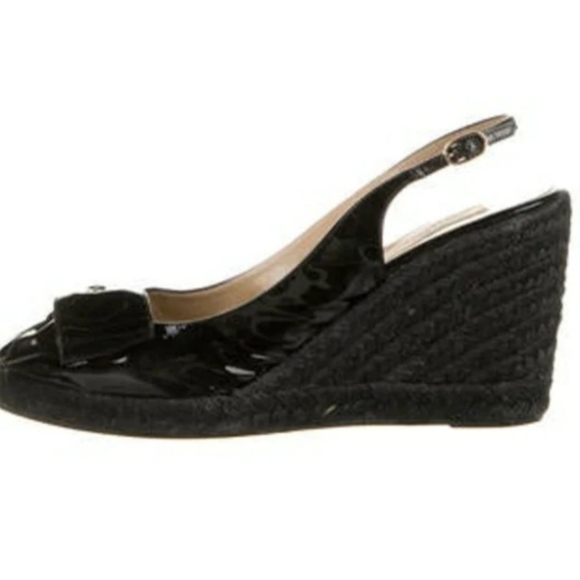 Valentino black wedge patent leather espadrilles - Picture 11 of 12